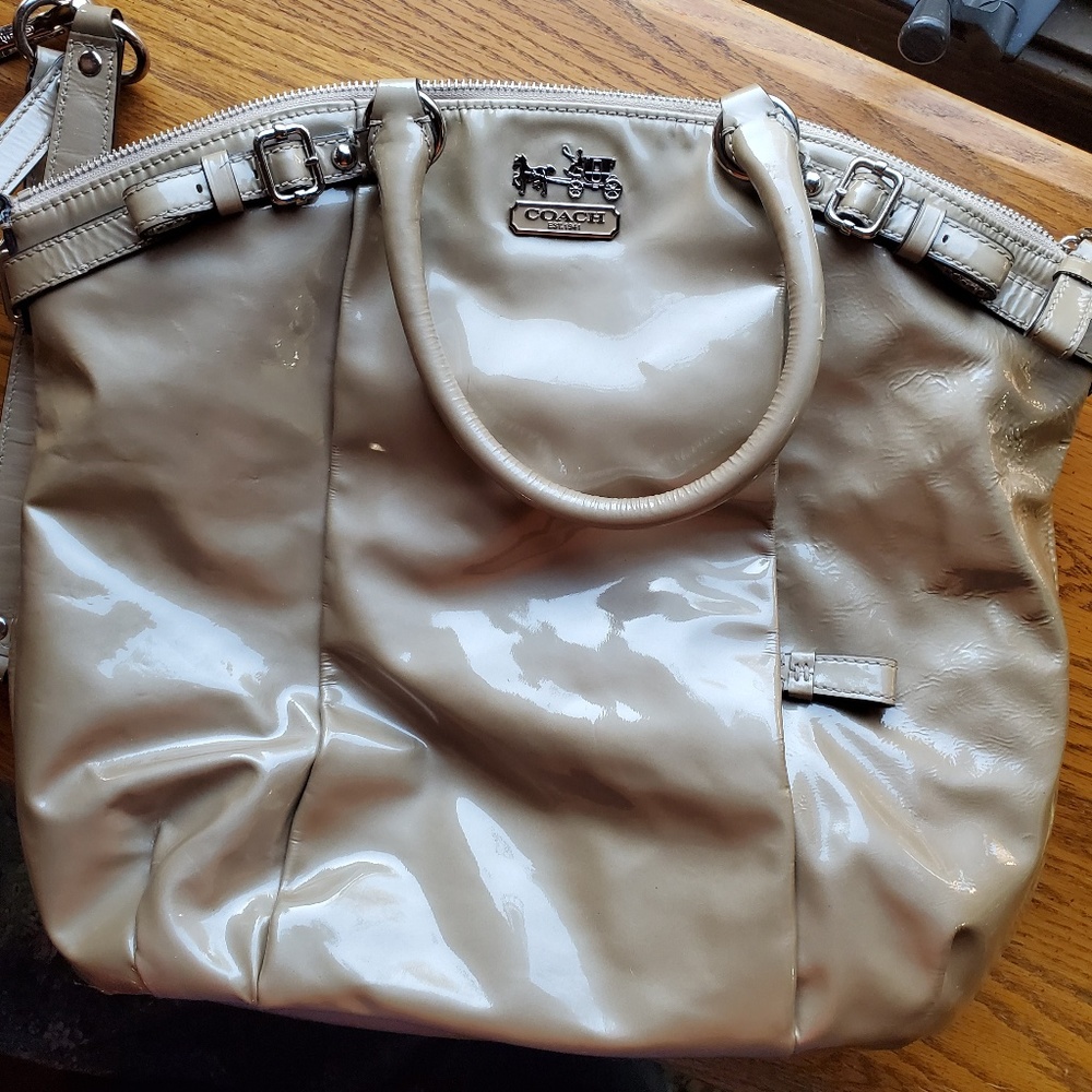 Coach Patent Leather Gold Handbag